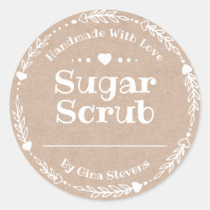 Kraft Paper Handmade Sugar Scrub Classic Round Sticker