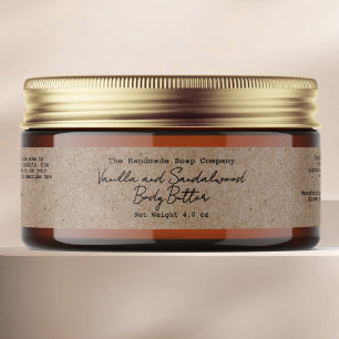 Kraft Paper Handwritten Look Cosmetics Jar Label