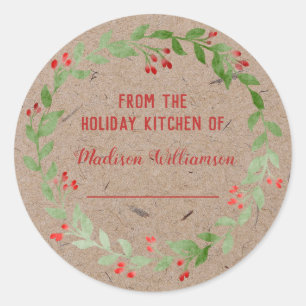 Kraft Paper Holiday Kitchen  Canning   Homemade Classic Round Sticker