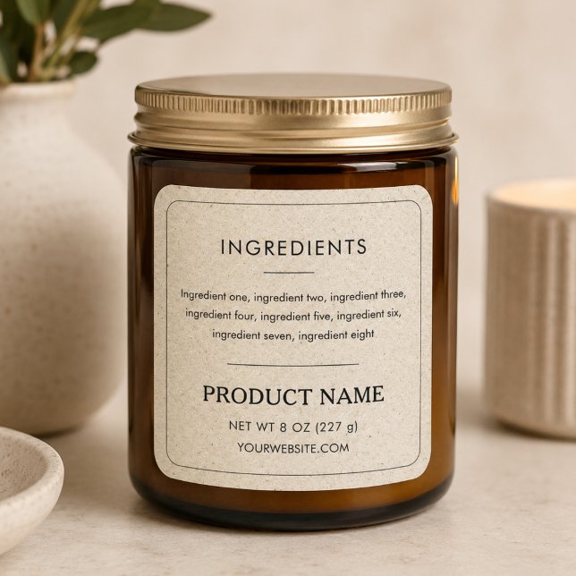Kraft Paper Ingredients Product Minimalist Label (Creator Uploaded)