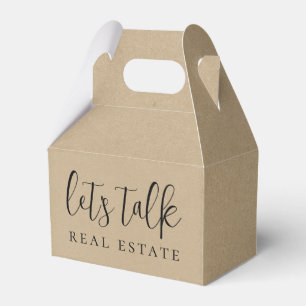 Kraft Paper Let's Talk Real Estate Realty Favour Box