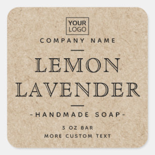 Kraft paper look vintage style font product labels