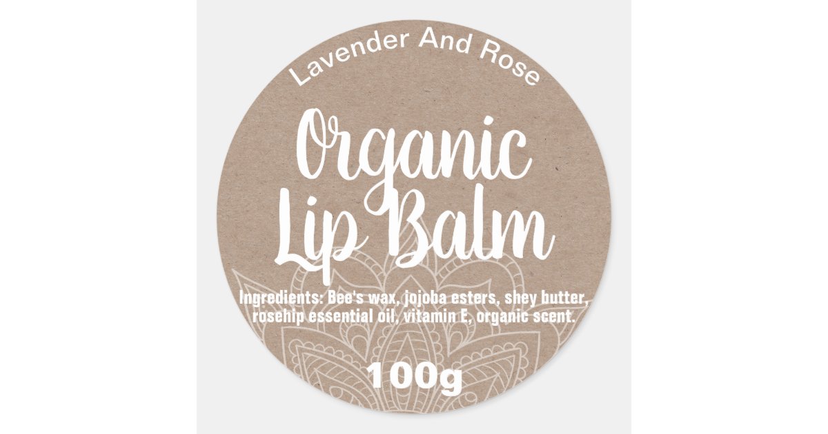 Kraft Paper Mandala Organic Lip Balm Labels | Zazzle.co.nz