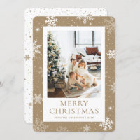 Kraft Paper Merry Christmas Snowflake Snow Photo