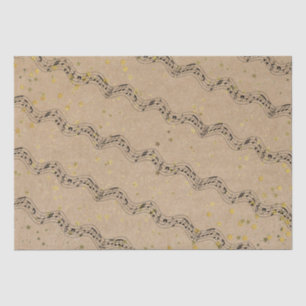 Kraft Paper Music Dots Gold Stars Tissue Paper