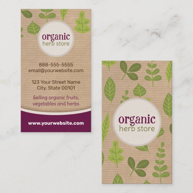 Kraft Paper Nature Business Card (Front/Back)