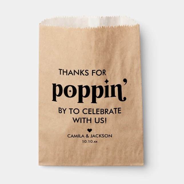 Kraft Paper Popcorn Wedding Favour Bags (Front)