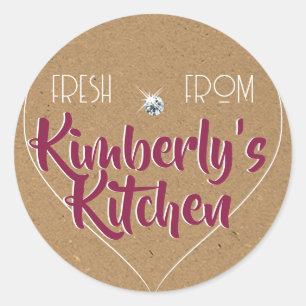 Kraft Paper Purple Glam Rhinestone Cupcake Label