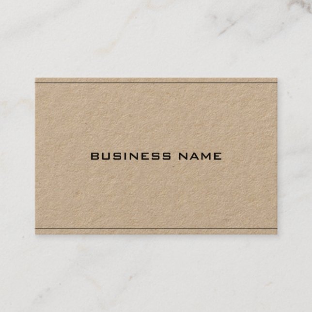 Kraft Paper Real Sophisticated Modern Company Business Card (Front)