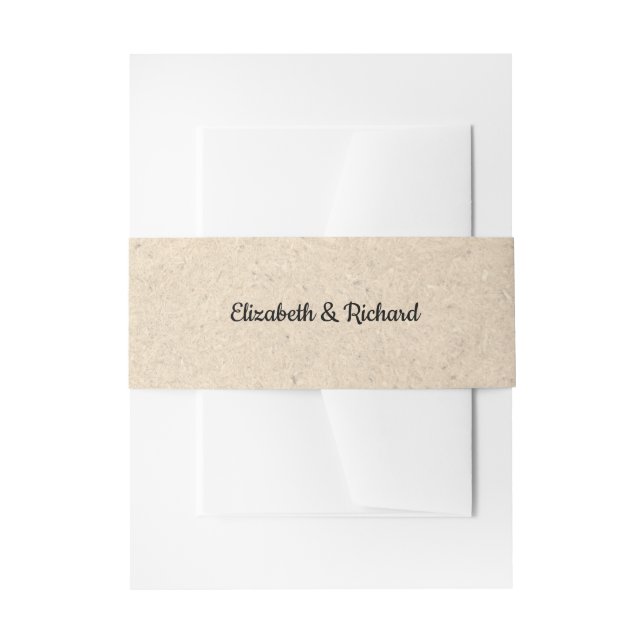 Kraft Paper Rustic Wedding Invitation Belly Bands Band (Front Example)