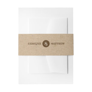 Kraft Paper Rustic Wedding Invitation Belly Bands Band