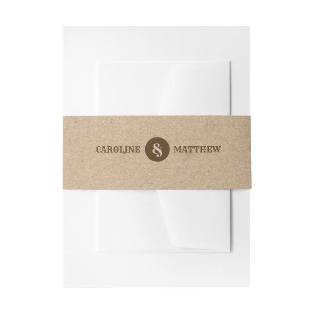 Kraft Paper Rustic Wedding Invitation Belly Bands Invitation Belly Band (Front Example)