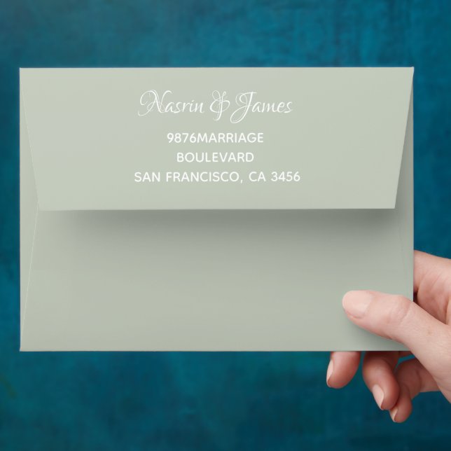 Kraft Paper Script Wedding Return Address Envelope (Hand)