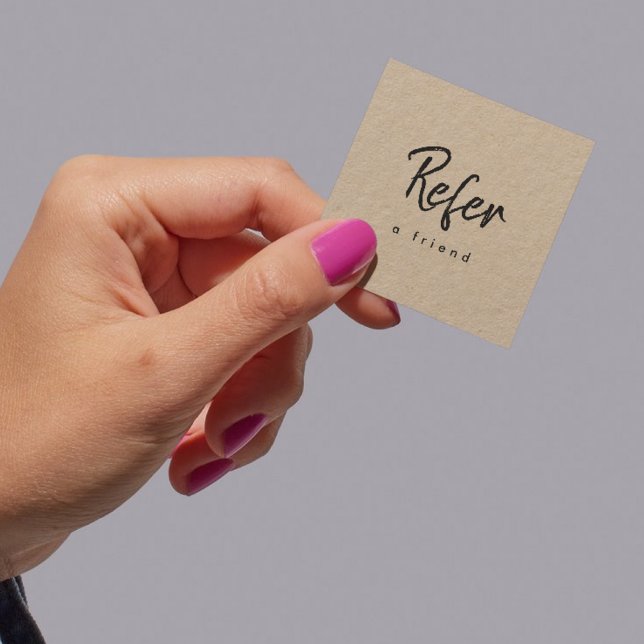 Kraft Paper Simple Modern Minimal Business Referral Card (Refer a Friend - Referral Card, kraft paper)