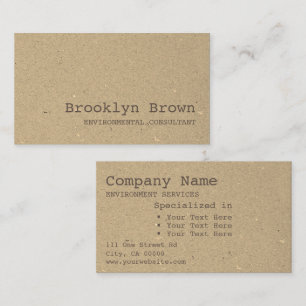 Kraft Paper Simple Rustic Minimalist Vintage Business Card