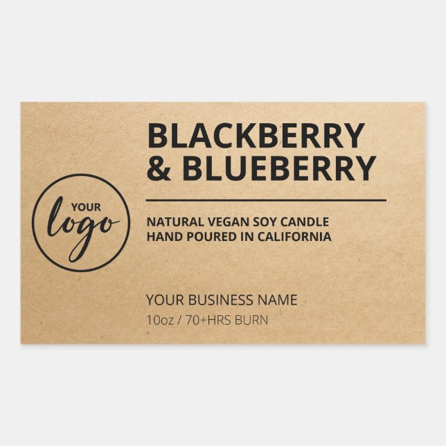 Kraft Paper Soy Wax Candle Labels (Front)