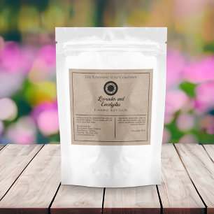 Kraft Paper Style Bath Salts Pouch Label with Logo