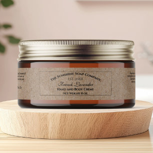 Kraft Paper Style Cosmetics Body Butter Jar Label