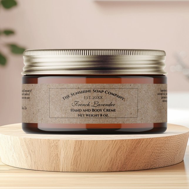 Kraft Paper Style Cosmetics Body Butter Jar Label (Creator Uploaded)