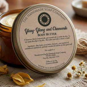 Kraft Paper Style Cosmetics Jar Label with logo