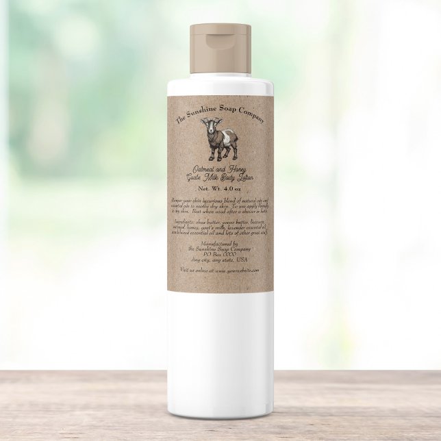 Kraft paper style Goat's Milk Cosmetics Label (Creator Uploaded)