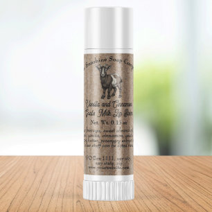 Kraft paper style Goat's Milk Lip Balm Tube Label
