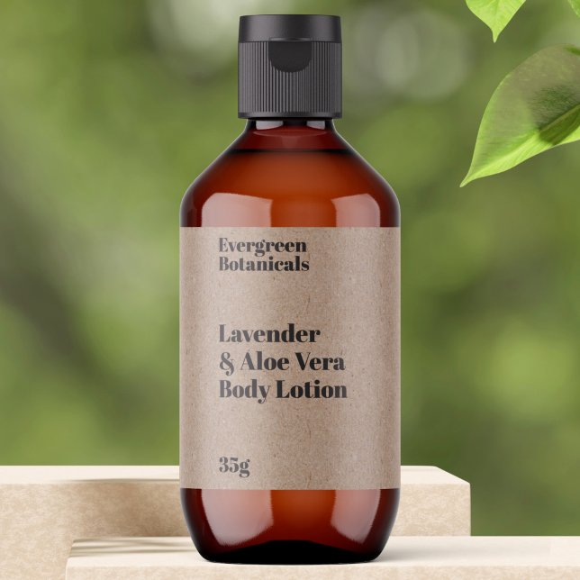 Kraft Paper Style Modern Cosmetics Bottle Label (Creator Uploaded)