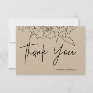 Kraft Paper Thank You Card - Flat