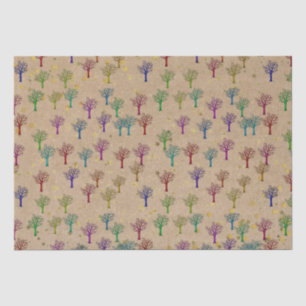 Kraft Paper Trees Gold Stars Tissue Paper
