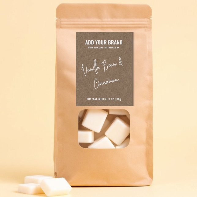 Kraft Paper Wax Melt Minimalist Modern 3x2" Label  (Creator Uploaded)