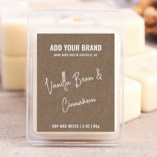 Kraft Paper Wax Melt Minimalist Modern 3x2" Label