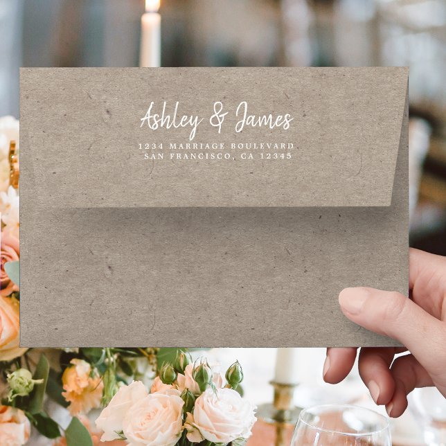 Kraft Paper Wedding Return Address Envelope (Creator Uploaded)