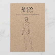 Kraft Paper Wedding Shower Guess the Dress Game