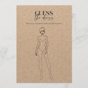 Kraft Paper Wedding Shower Guess the Dress Game