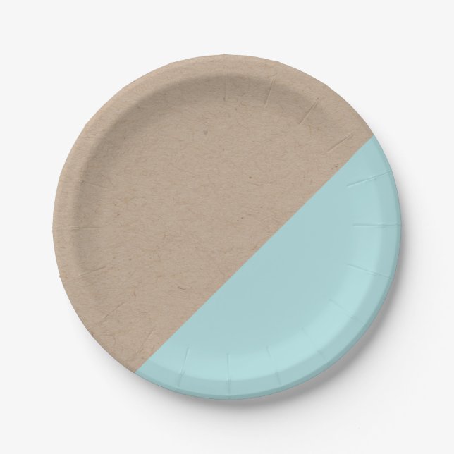 Kraft & pastel dipped disposable paper plate (Front)