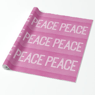 Kraft Peace Wrapping Paper, Pink Paper