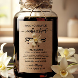 kraft Personalised Homemade Vanilla Extract Label