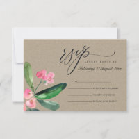 KRAFT PINK CHRIST THORN BLOOM WATERCOLOR RSVP