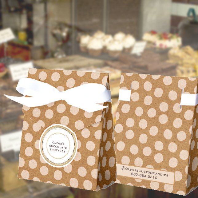 Kraft Polka Dot Bakery Mini Gift Bag Favour Box (Creator Uploaded)