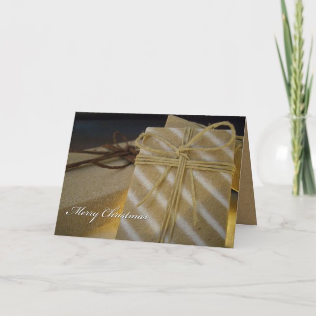 Kraft Present Christmas Card (Front)