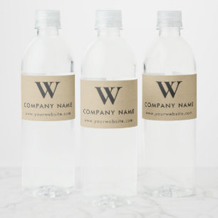 Kraft Promotional Business Company Logo Monogram Water Bottle Label