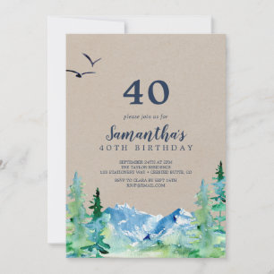 Kraft Rocky Mountain 40th Birthday Invitation