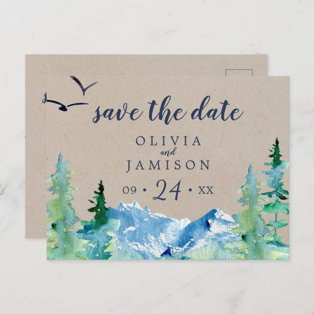 Kraft Rocky Mountain Save the Date Postcard (Front/Back)