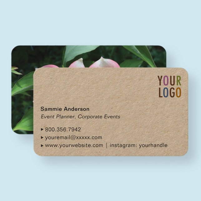 Kraft Rounded Corner Business Cards with Photo (MISOOK Kraft Rounded Business Card with Logo and Photo)
