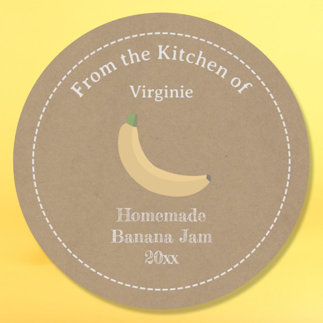 Kraft & Rustic Banana Jam Label Sticker (Kraft & Rustic Banana Jam Label Sticker)