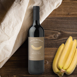 Kraft & Rustic Banana Wine Bottle Label Sticker