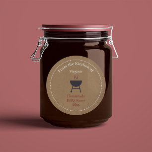 Kraft & Rustic Barbecue Sauce BBQ Label Sticker