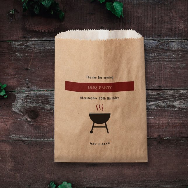 Kraft & Rustic BBQ Party Birthday Favour Bags (Kraft & Rustic BBQ Party Birthday Favor Bag)