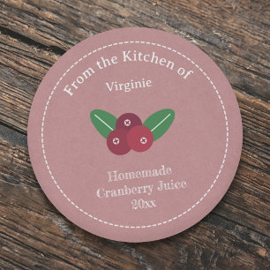 Kraft & Rustic Cranberry Juice Label Sticker