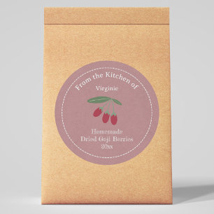 Kraft & Rustic Dried Goji Berries Label Sticker